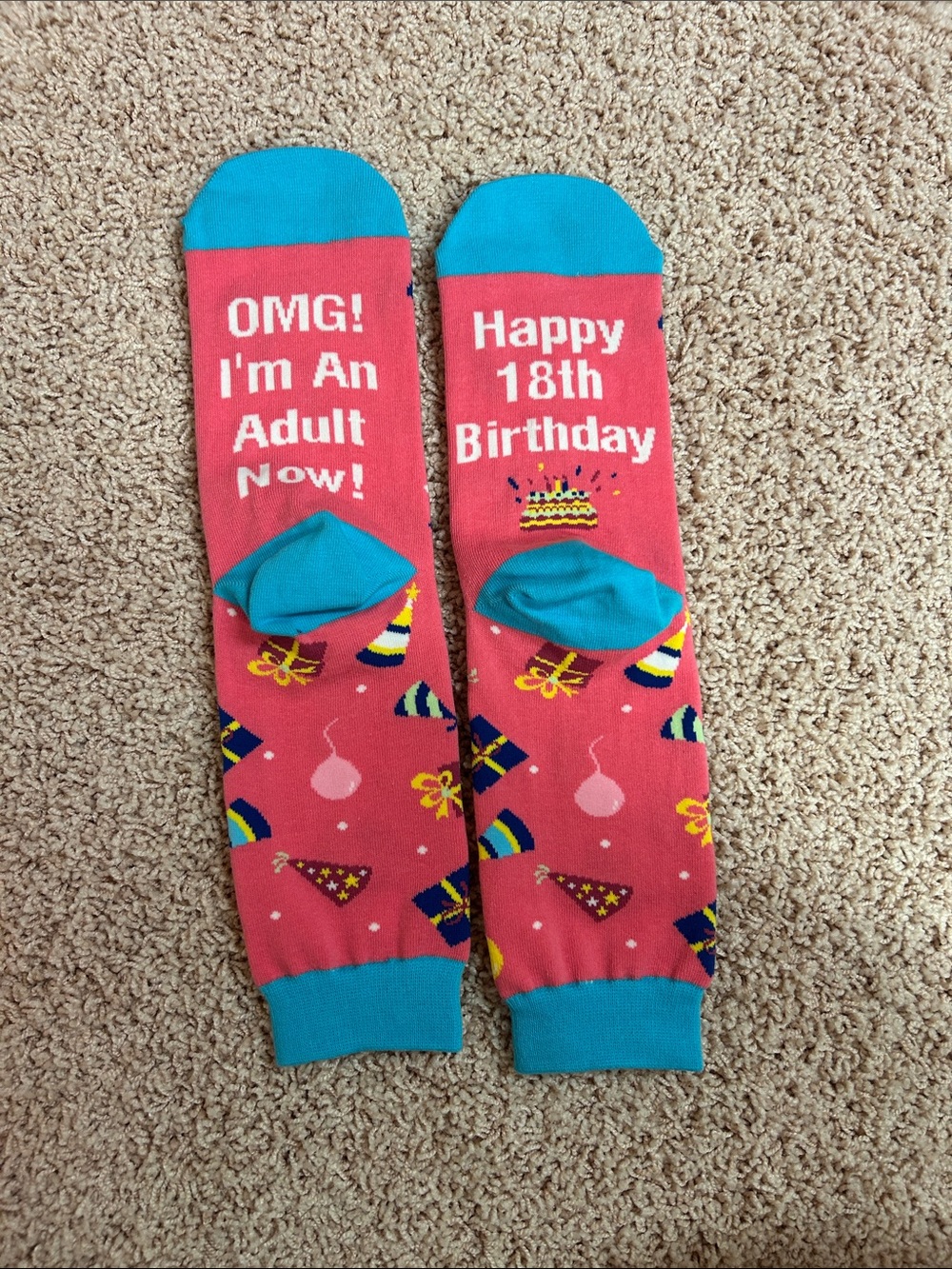 18th Birthday Socks NWOT